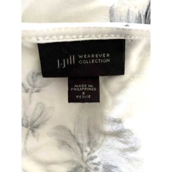 J Jill Wearever Floral Stretchy Tunic Top 3/4 Sleeve Pullover Blouse Sz SP - Picture 6 of 7